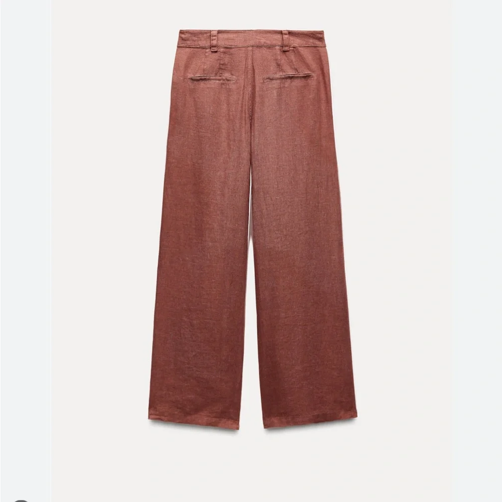 ZARA NWT 100% LINEN WIDE LEG TROUSERS